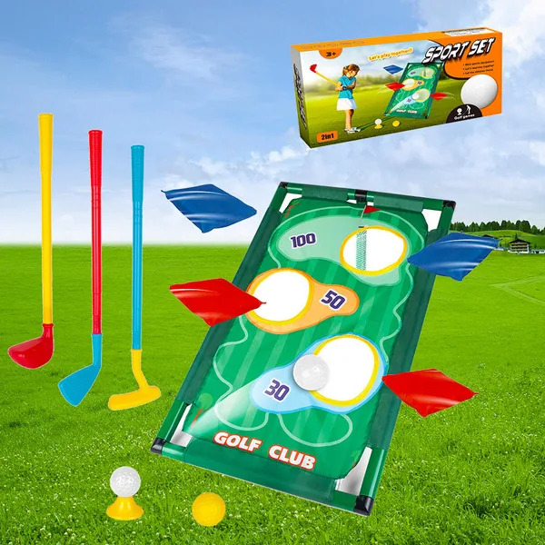Factory Price 2 in 1 Kids Golf Toss Game Toy With Sandbag Ra