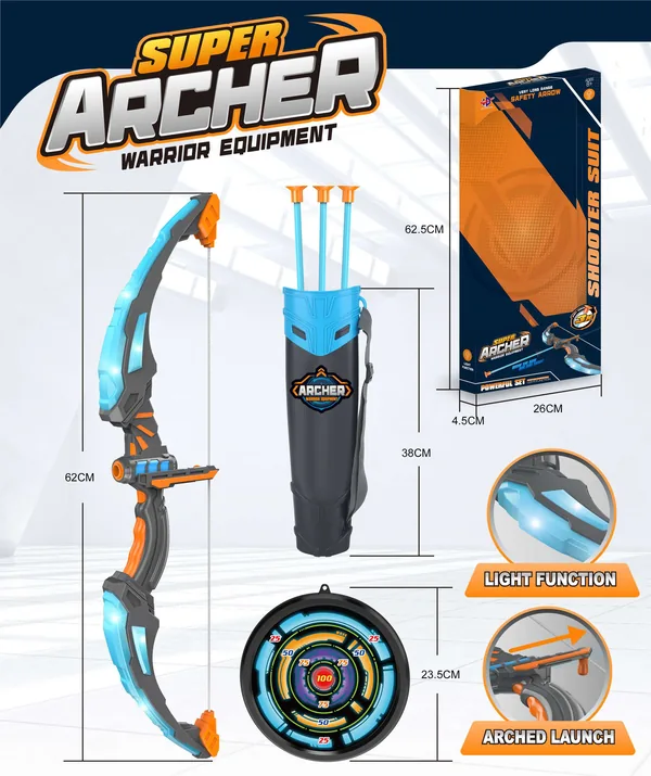 2024 New Light-up Kids Bow and Arrows Toy Arrows Outdoor Sport Toy With Target and Suction Cup Arrows for Boys and Girls view 2