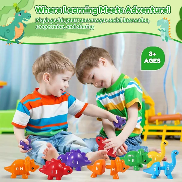 Kids Dinosaur Alphabet Matching Toy 26 PCS ABC Letter Learning Set Educational Gift for Toddlers view 6