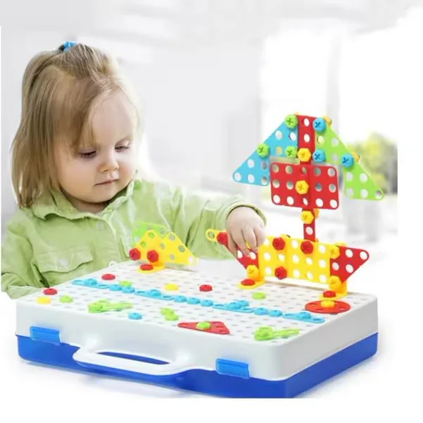 2024 Children's Educational Toys DIY Electric Drill Screw Puzzle Toy Set Plastic view 2