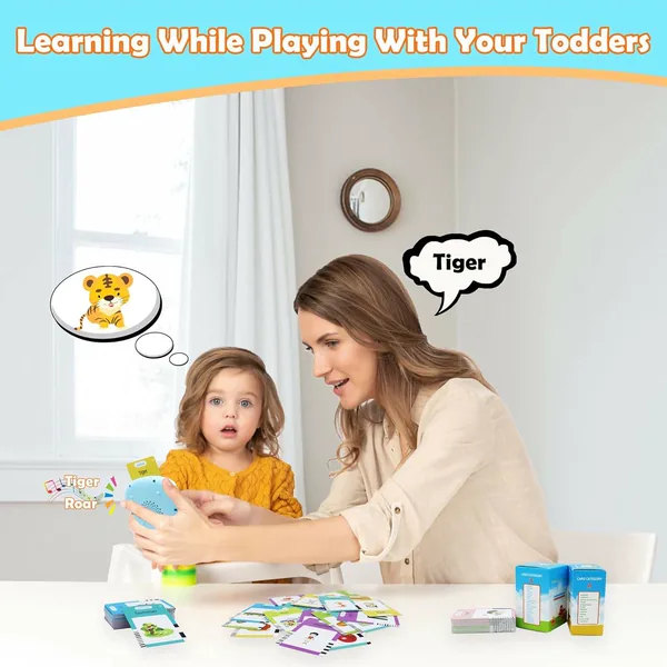 Interactive Talking Flash Card Toy for Boys 2-4 Years Kids Learning Sight Words for Speech Therapy Educational Cognitive Cards view 5