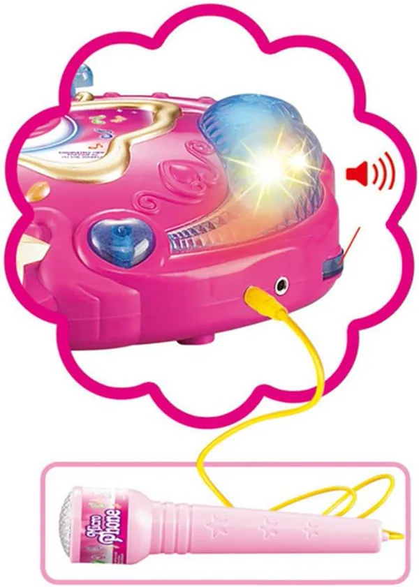 Kids Karaoke Machine with Light-up Toys Microphone with Adjustable Stand Singing Karaoke Machine for Girls view 4