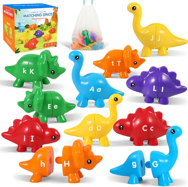 Kids Dinosaur Alphabet Matching Toy 26 PCS ABC Letter Learning Set Educational Gift for Toddlers view 5