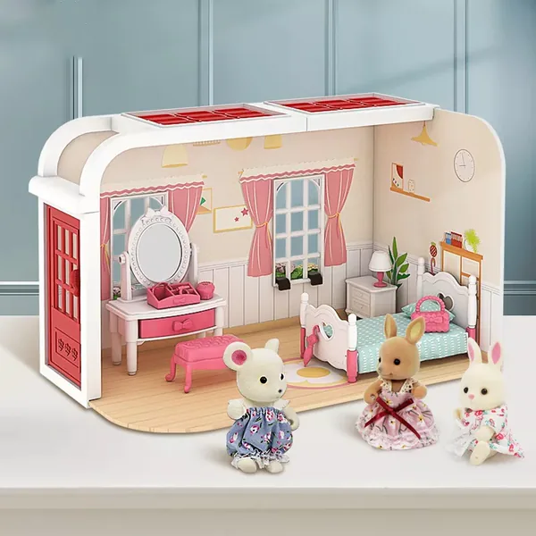 Kids Educational Toys DIY Kids Fun Plastic Diy Furniture Bedroom House Toy Furniture Model DIY Toy House view 4