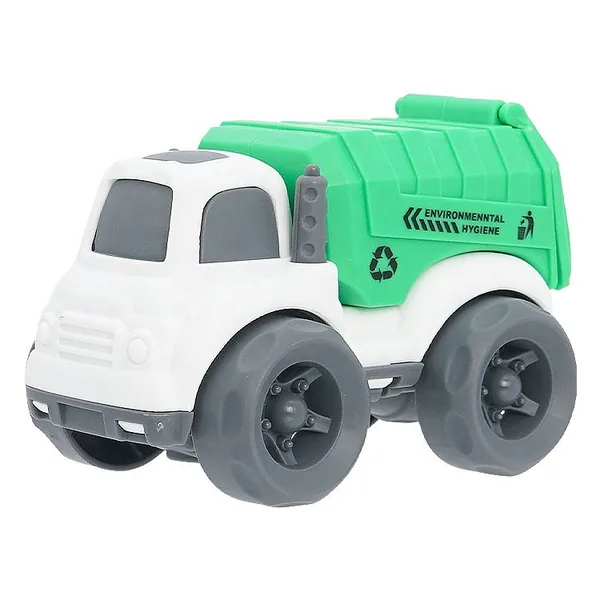 Friction-Powered Waste Management Recycling Truck Toy Set with 4 Rear Loader Trash Cans Garbage Truck Toy