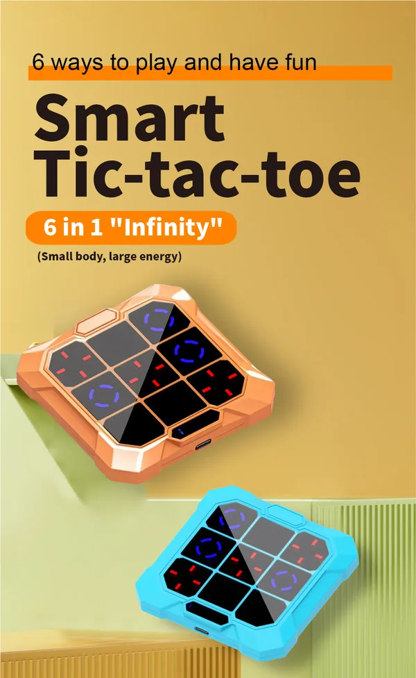 Tic Tac Toe Bolt Game 6-in-1 Handheld Puzzle Game Console Portable Travel Games for Kids Toys Educational Sudoku view 4