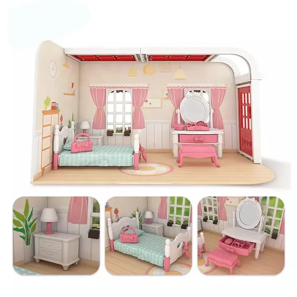 Kids Educational Toys DIY Kids Fun Plastic Diy Furniture Bedroom House Toy Furniture Model DIY Toy House view 6
