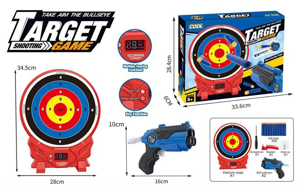 Hot Selling Kids Toy Gun Shooting Target Set Electronic Digital Scoring Targets with Soft Bullet Made of Durable Plastic view 2