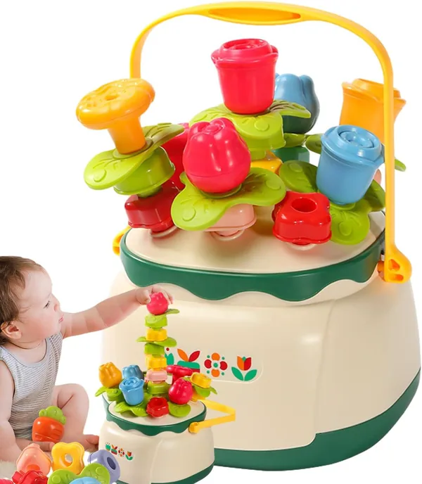Flower Building Toys Portable Floral Construction Sets Botanical Building Blocks Flower Stacking Toys for Kids