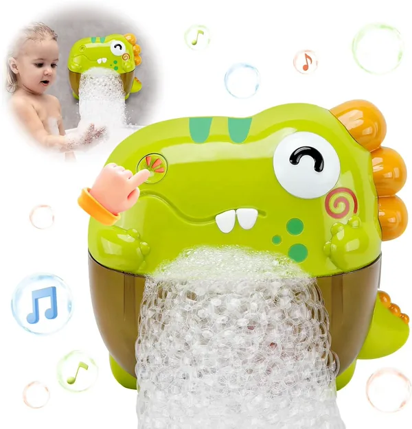 Baby Bath Toys Cartoon Dinosaur Music Soap Blowing Bubble Machine Animal Bath Toys Set for Kids