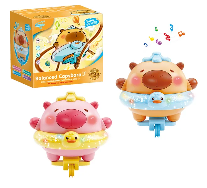 Factory Hot Selling Light-up Balanced Capybara Unicycle Tumbler Electric Track Toys view 3