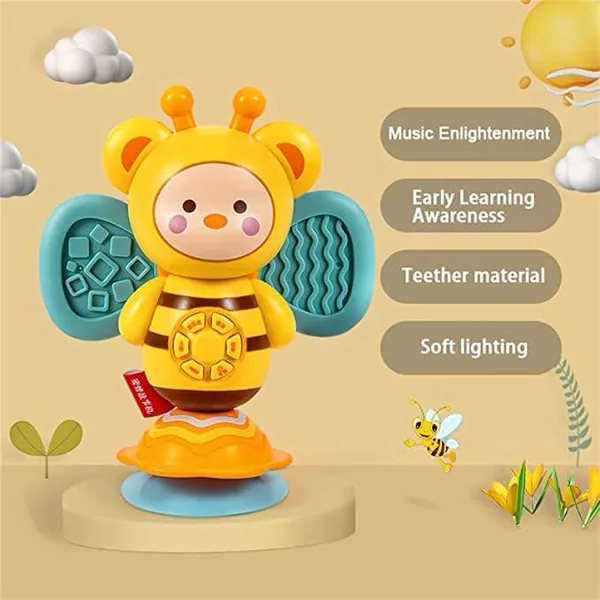 2024 Fast Delivery Honey High Chair Toys Baby Musical Toys Suction Cup Spinner Toys view 4