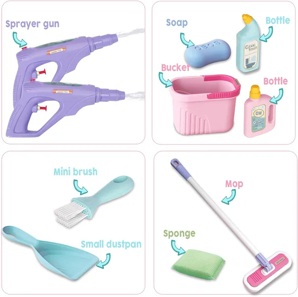 11 PCS Pretend Play Toys Housekeeping Kit House Cleaning Toys for Toddlers view 2