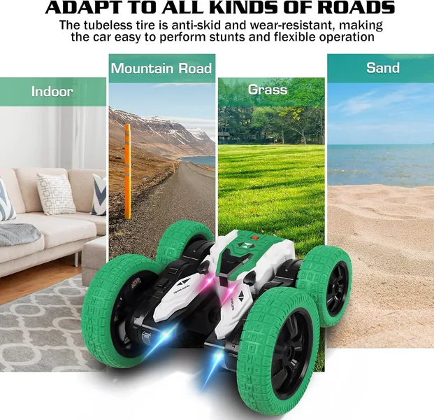 Stunt RC Car Double-Sided Rotation 360 Flips 4WD Electric Remote Control Car Indoor Outdoor Car Toy view 4