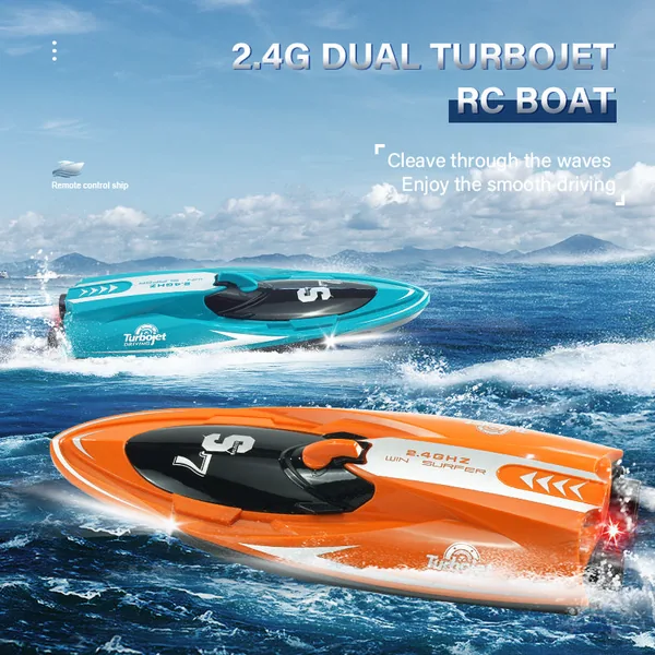 High-Speed 2.4G RC Boat for Adults Large Racing Remote Control Boat with Ligh-up Toys and Charger Included view 4