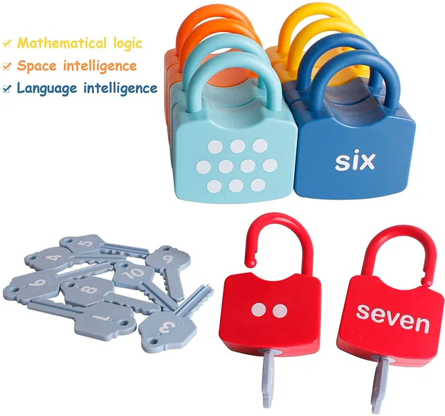 CPS Animals Numbers & Alphabet Design Kids Locking Toy Different Matching Game Montessori Learning Locks Toy view 5