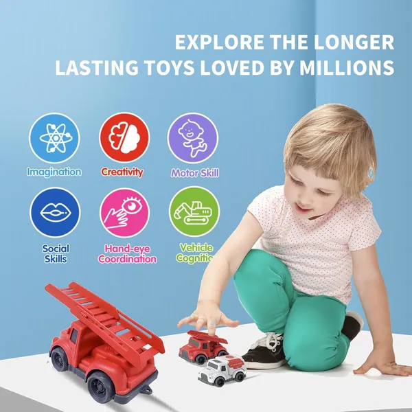 Fire Truck BPA Free Trucks Toys for Toddlers Dump Truck Outdoor Toy Cars for Kids view 5
