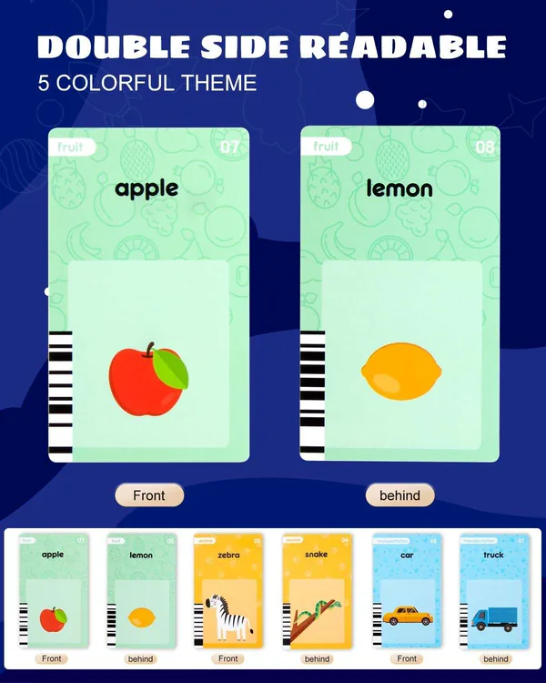 Early Childhood Educational Plastic Flash Cards Kids' Language Learning Device with Word Playing Features for Studying view 5