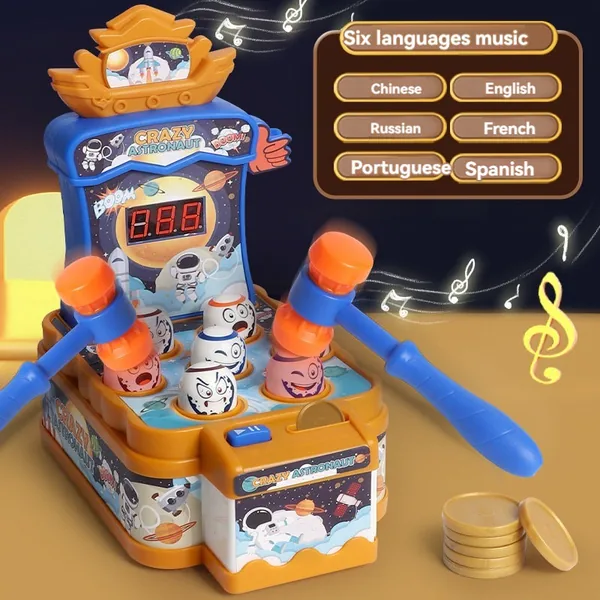 Whack Mole Game for Kids Pounding Toys Toddler Space Gopher Game With Light-up Toys view 5