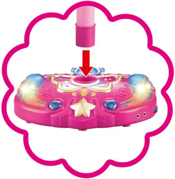 Kids Karaoke Machine with Light-up Toys Microphone with Adjustable Stand Singing Karaoke Machine for Girls view 3