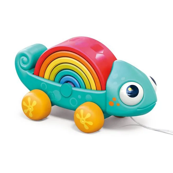 Baby Educational Toys Early Educational Pull Along Dinosaur Rainbow Toys Puzzles Creative Assembling Building Blocks