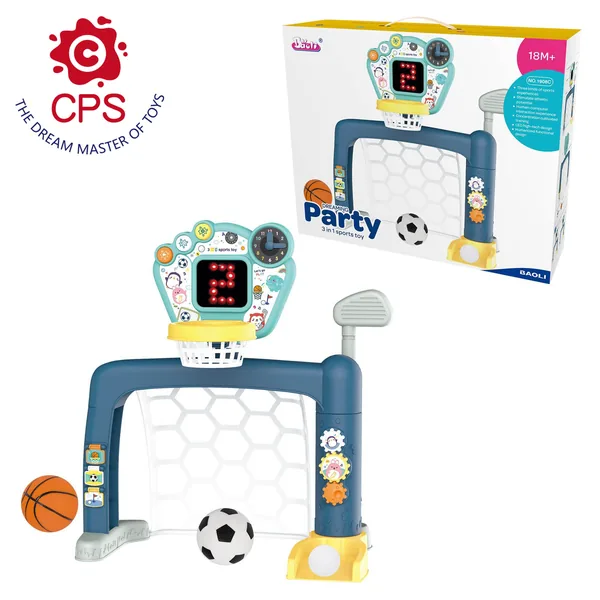New Portable 3-in-1 Outdoor Sports Toy Golf Basketball & Toss Game Stand for Toddlers Made of Durable Plastic