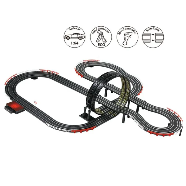 730CM High Speed Slot Car 1:64 Children Race Track with 2 Cars and 2 Controller Track Toy for Family Fun view 3