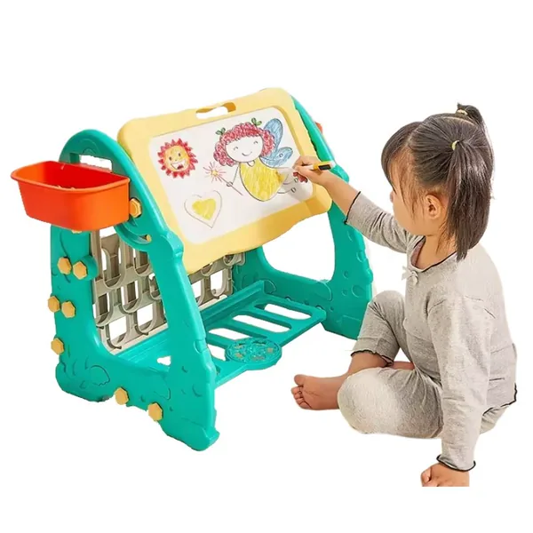 4 In1 Children 163PCS Building Blocks Toy Set with Kids Draw Table Pretend Play Toy Early Educational Toy view 7