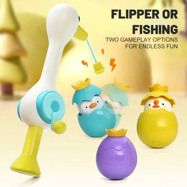 Kid Bath Toy for Kids Animal Egret Magnetic Fishing Games With Lights Squirting Toys for Kids Ages 2-4 Years view 3