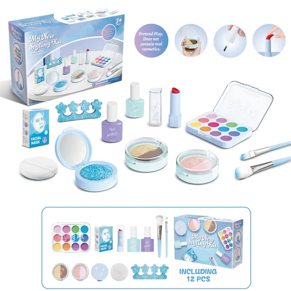 Princess Cosmetic Set Toys Kids Makeup Kit for Girls Plastic Beauty Vanity Pretend Play Set view 2