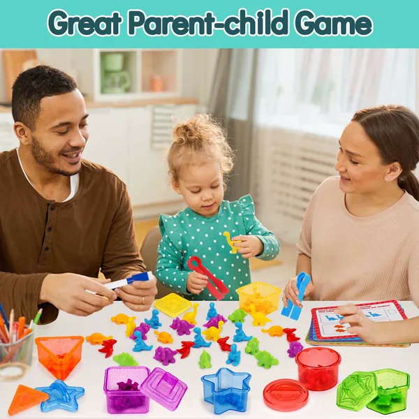 Montessori Counting Dinosaur Plastic Educational Toys for Kids Preschool Learning Activities with Matching & Sorting Games view 2