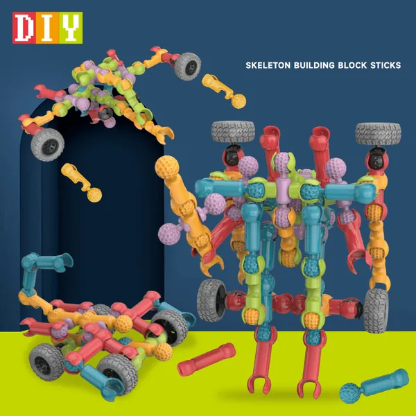 Custom Building Blocks Educational 72pcs DIY Plastic Smart Stick Building Blocks Toy for Kids view 4