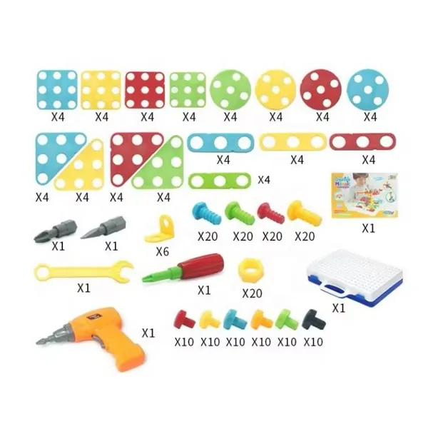 2024 Children's Educational Toys DIY Electric Drill Screw Puzzle Toy Set Plastic view 3