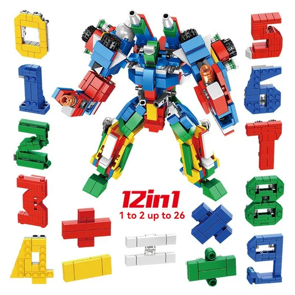 570PCS Building Blocks Toy Set for Children DIY Assembled Toy 12 in 2 Number Robot Educational Toy view 4