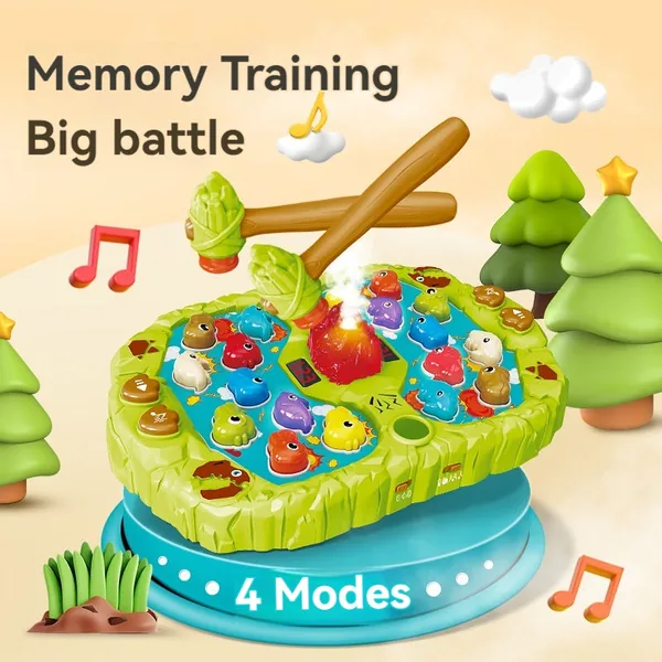 Dinosaur Whack Mole Game Toy Animals Interactive Pounding Toys with Music and Light-up Toys view 5