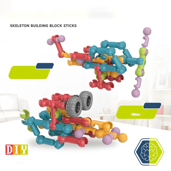 Custom Building Blocks Educational 72pcs DIY Plastic Smart Stick Building Blocks Toy for Kids view 3
