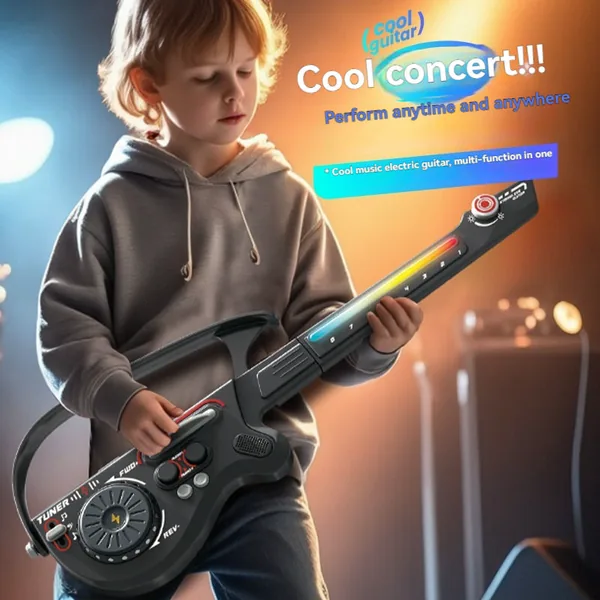 Multifunctional Foldable Travel Guitar with Quick-Learn ABS Material for Beginners-Musical Toy for Kids Cps COLOUR BOX Packaging