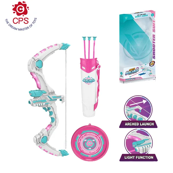 2024 New Light-up Kids Bow and Arrows Toy Arrows Outdoor Sport Toy With Target and Suction Cup Arrows for Boys and Girls