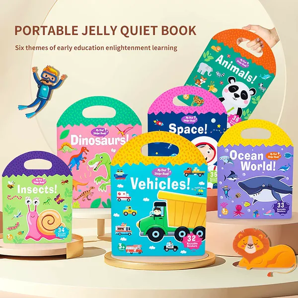 2023 Portable Jelly Sticker Quiet Book Montessori Busy Book Educational DIY Learning Toys view 4