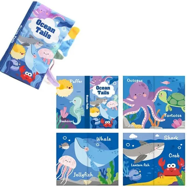 Baby Touch and Feel Cloth Soft Crinkle Books Early Learning Educational Toys With Multi-Color Soft Book