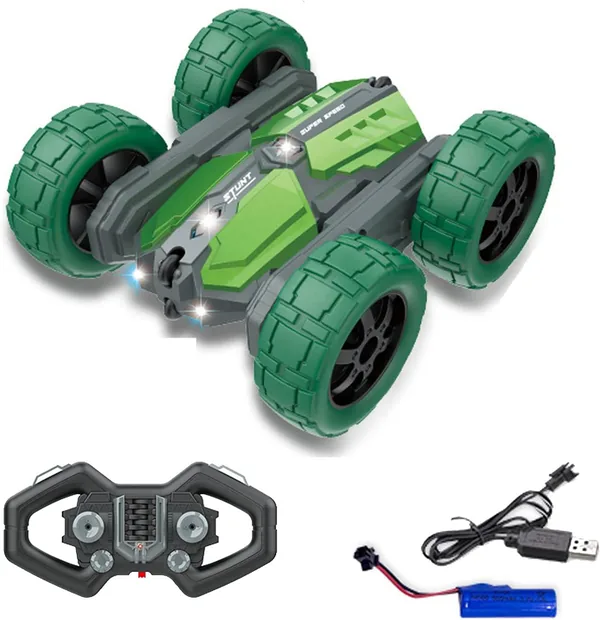 Double Sided 360 Rotating RC Car Music-Light-Up Outdoor Toy Remote Control Car Stunt Truck