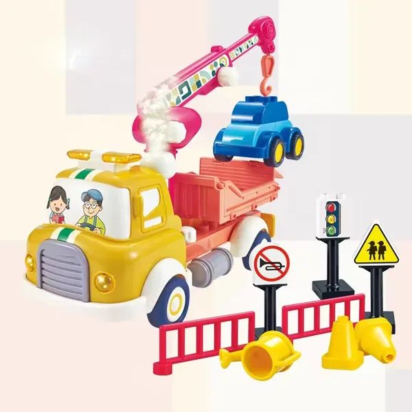 Spraying Rescue Trailer Children Building Blocks Toy Set Educational Toy Battery Operated Toy view 2