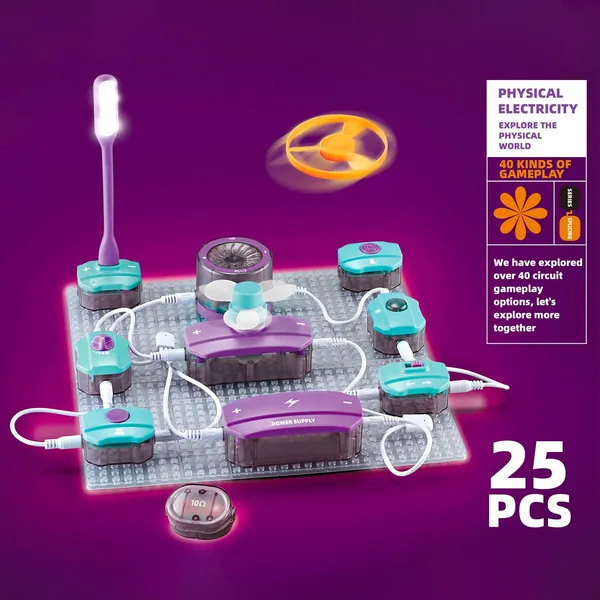 Educational Stem Toys Children Circuit Experiment Starter Kit 25PCS Science Experiment Snapping Electronic Circuit Kit view 2
