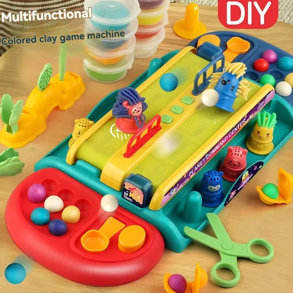 Multi-functional Colorful Set Toy Fidgets Toy Colorful Clay Electric Conveyor Two-player Battle Table Pretend Play Toy view 2