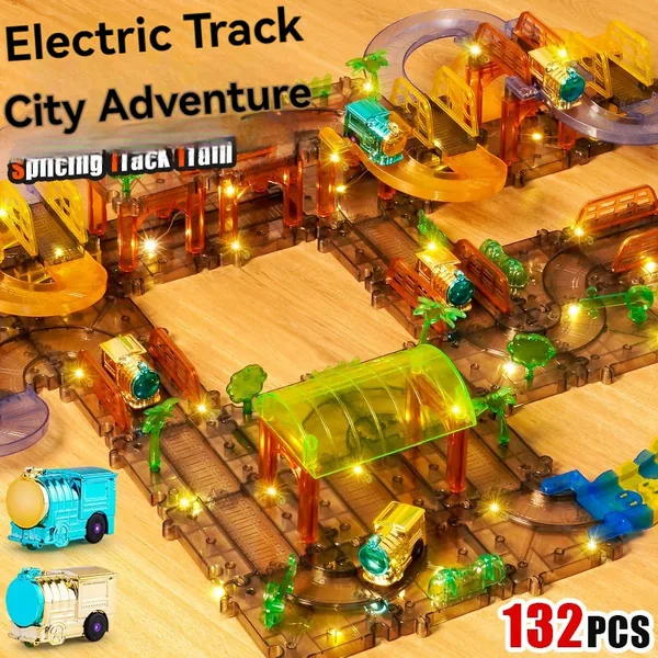 Factory New RC Race Car Electric Train ABS Educational Puzzle Assembly Track Set for Kids 2-4 & 5-7 Years view 8