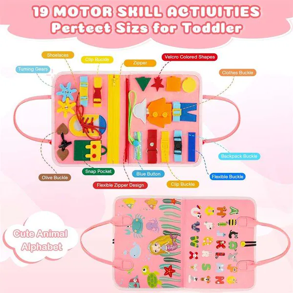 2024 Montessori Busy Board Sensory Toys Basic Skill Toddler Busy Board Educational Activities Busy Board for Toddlers view 4