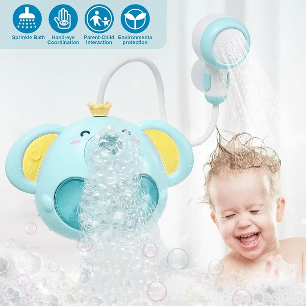 Bath Bubble Machine Baby Elephant Bubble Bath Toy Maker for the Bathtub view 3