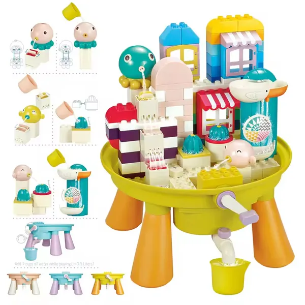 Educational Toy Building Blocks Toy Set 122PCS Water Table for Kids DIY Pretend Play Toy view 3