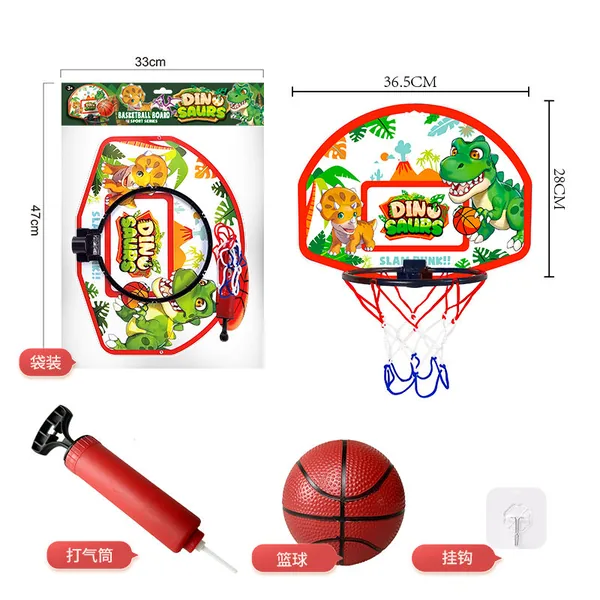 2 in 1 Dinosaur Toss Game and Basketball Board Kids' Outdoor Dart Throwing Sport Toy with Animal Figures view 3