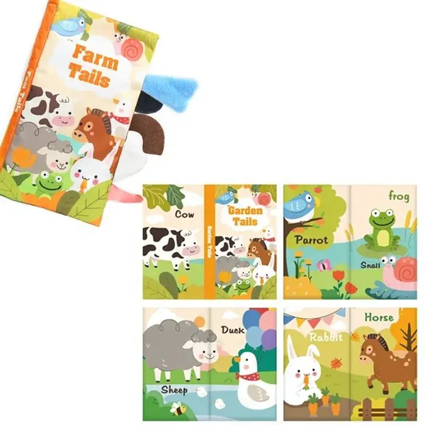 Baby Touch and Feel Cloth Soft Crinkle Books Early Learning Educational Toys With Multi-Color Soft Book view 4